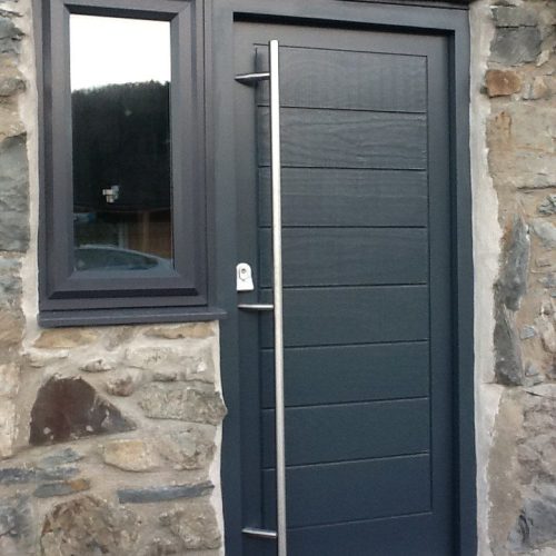 Bespoke wooden door by Bodnant Joinery